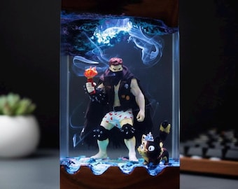 Custom Dungeon Crawler Carl Resin Lamp, Princess Donut & Mongo Figure, Handmade Resin Wood Night Light, Mongo Resin Figure Gift, Custom Lamp