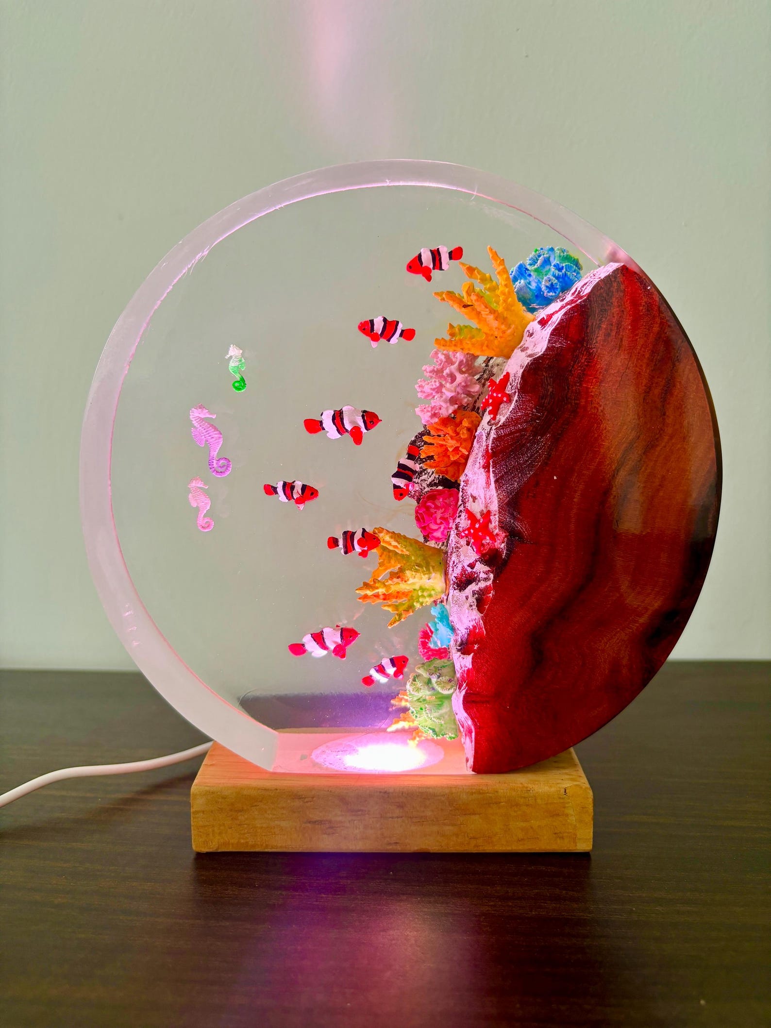 Oceanic Epoxy Resin Night Light Captivating Marine Life Décor, Lamp ...