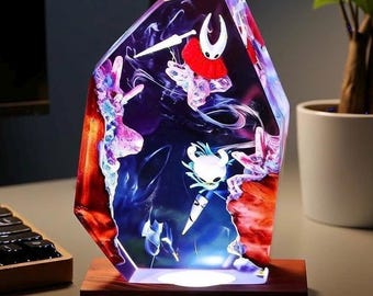 Custom Silksong Hornet Resin Lamp Hollow Knight Epoxy Lamp, Handmade Silksong Night Light, Gothic Table Decor, Unique Gift, Valentine Gift