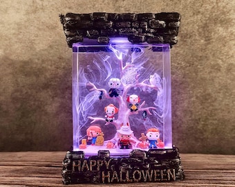 Halloween Resin Lamp, Spooky Haunted Tree Night Light, Gothic Horror Decor, Halloween Decor Gift, Halloween Gift ideas, father's day gift