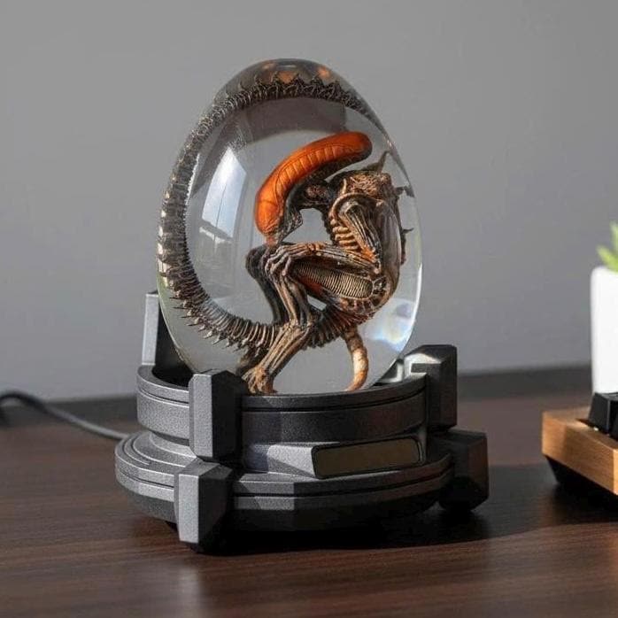 Alien Resin Lamp, Sci-fi Night Light, Xenomorph Egg Figure, Unique Geek ...