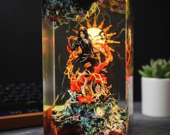 Diorama Lu.ne Expedition 33 Resin lamp, Handmade Resin & Wood Lamp, Sci-Fi Lamp, Unique Ambient Light, christmas gift, Game Gift, Xmas Gift