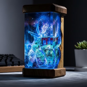 Galaxy Torii Gate-lamp: handgemaakt nachtlampje epoxyharshout, nachtlampje Galaxy Shrine, uniek cadeau voor hem haar, cadeau-idee valentijn
