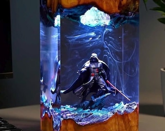 Dark Tyrant Diorama Lamp, Galaxy Wars, Resin Desk Decor, Home Decor Night Light, Sci-fi desk, Epoxy art, Gift idea , gift for him