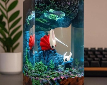 Diorama Silksong Hornet Resin Lamp, Hollow Knight Silksong night light , Unique Gaming Decor, Handmade Gamer Gift, Christmas Gift idea