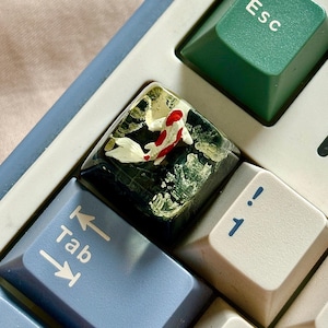 Koi keycap, Koi Fish keycap, Custom keycap, Artisan keycap, Cherry mx keycaps, father&#39;s Day gifts, Dad gift,Keycap set, Resin Artisan Keycap