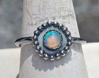 Sterling opal ring // Ethiopian Opal ring // Sterling silver artisian ring // AAAA Ethiopian opal // Ready to ship