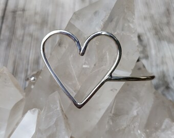 Open heart Cuff bracelet // Sterling heart bracelet // Heart cuff // Open Heart bracelet // Sterling Silver Minimalist Bracelet