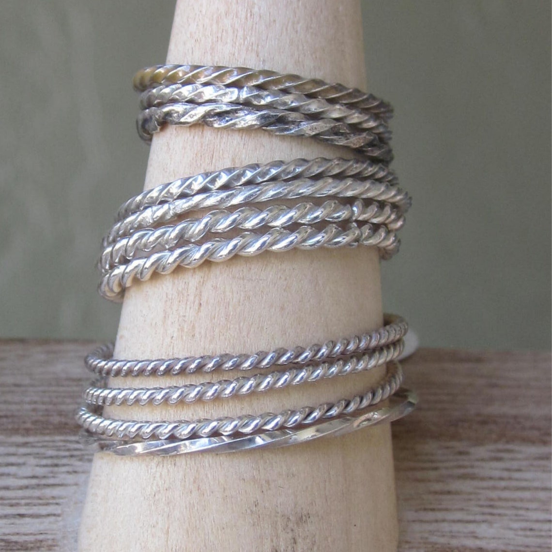 Twisted Sterling Silver Stacking Ring // Stacker Ring // | Etsy