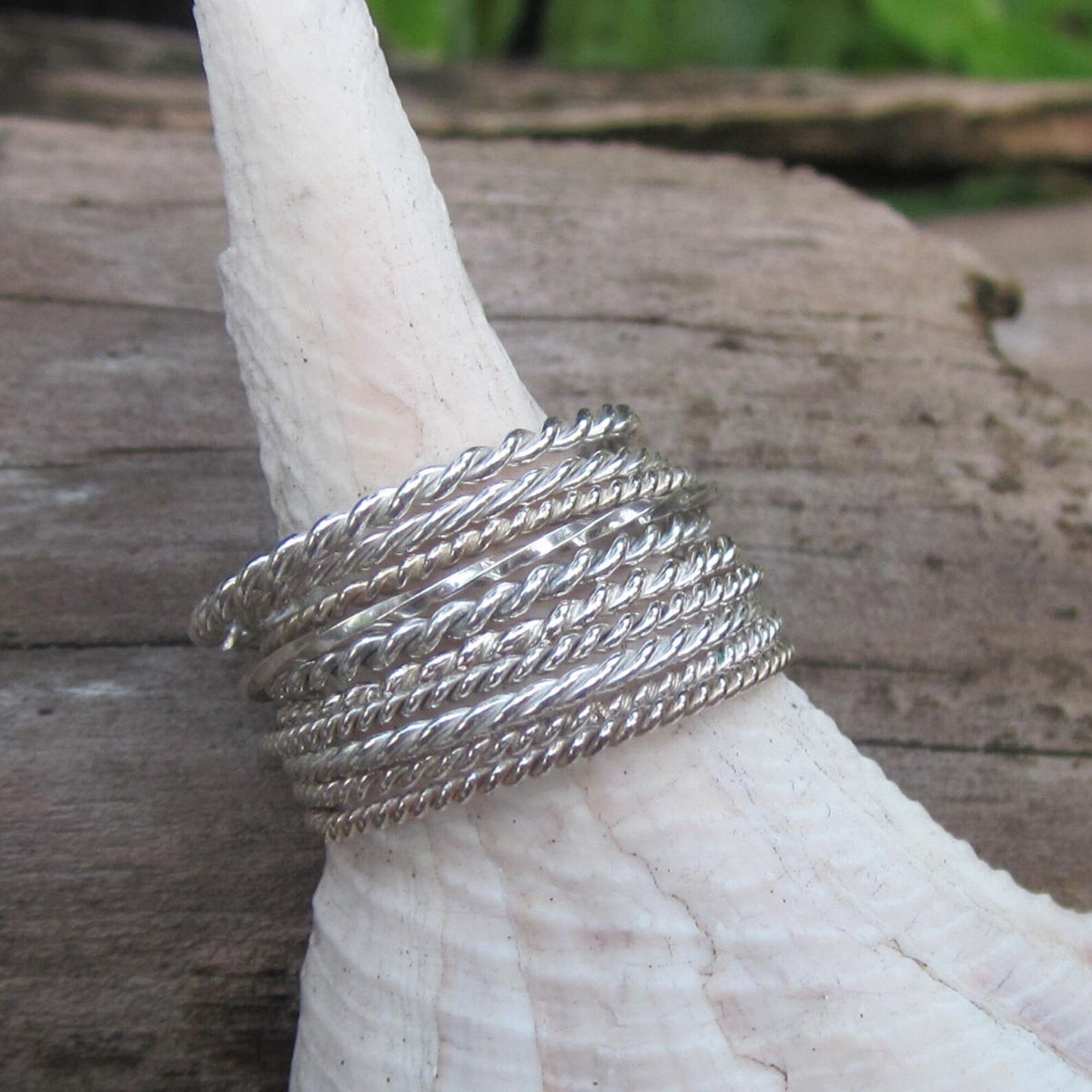 Twisted Sterling Silver Stacking Ring // Stacker Ring // | Etsy