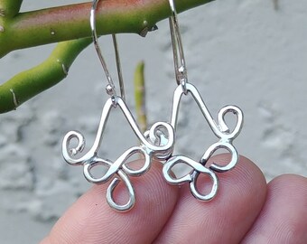 Sterling silver organic swirl earrings // One of a kind // Choose from 2 designs