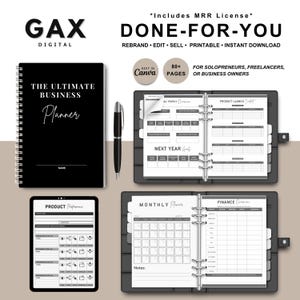 Ultimate Business Planner Bundle | Small Business Planner, Canva Templates & Resell Rights, Passive Income, Printable Planner, Business Plan