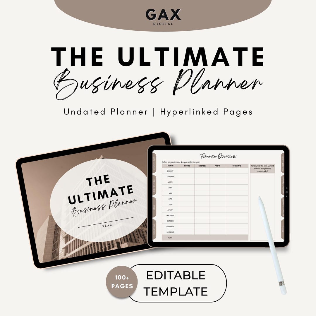 Ultimate Business Planner Template Beige Goodnotes Undated Digital