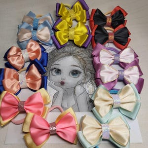 Colorful bows for girls, handmade hair accessories, girl hair bow, bow for kids, gift idea for christmas, party bow, school bow, hair clips