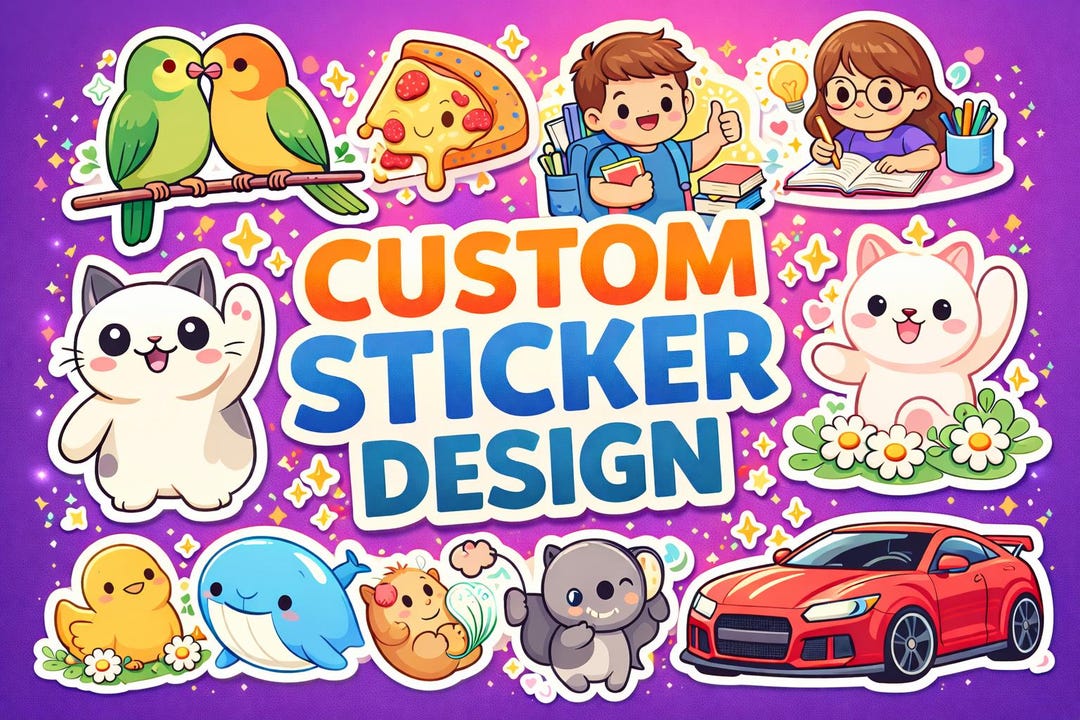 Custom Stickers Design: Personalized Vinyl PNG for Wedding Car and ...