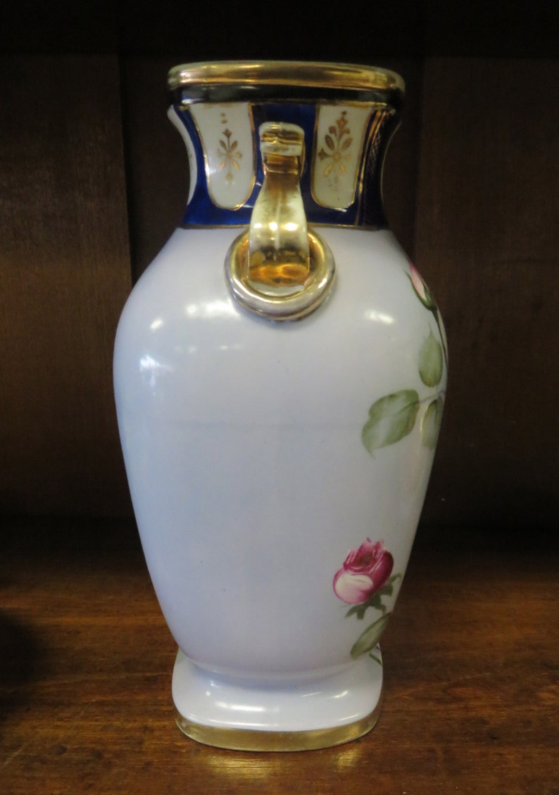 Antique Tall Noritake Nippon Hand Painted Vase Roses Etsy