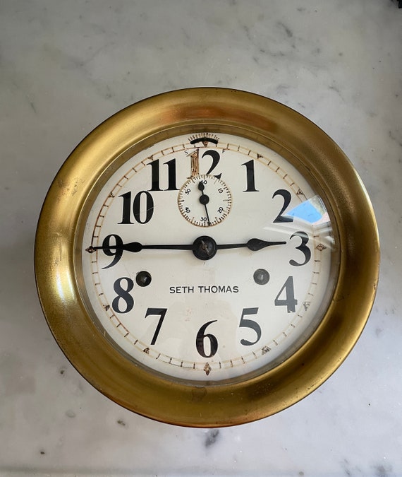 Vintage Seth Thomas Brass Ship's Clock Etsy
