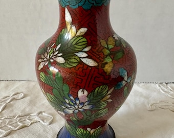 Vintage Chinese Cloisonné Small 5" Vase Marked