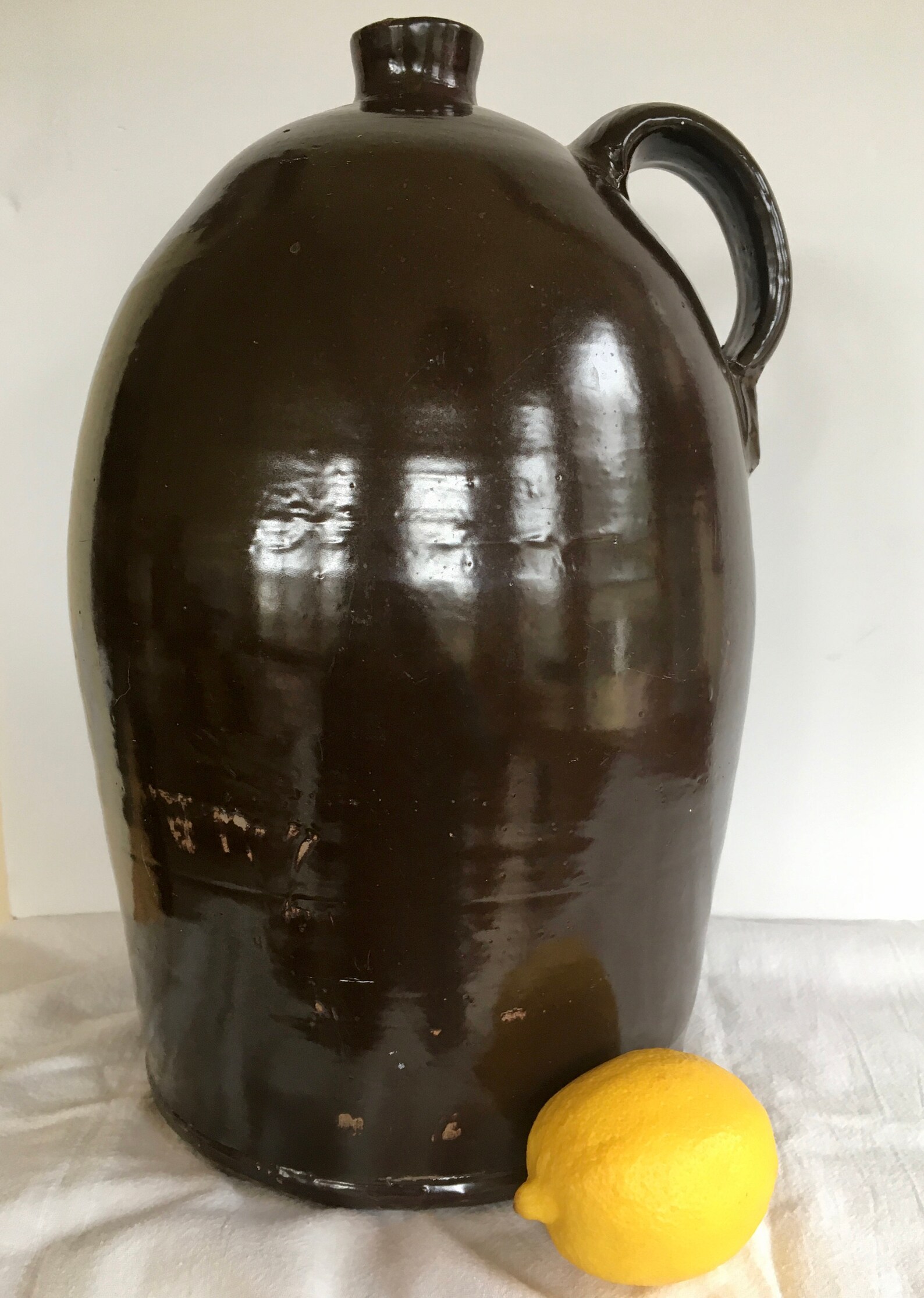 Large 2 Gallon Albany Slip Handled Jug w/Cork Etsy