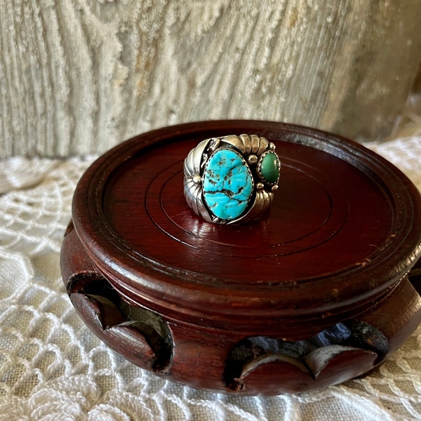 Signed Judy Largo Navajo Handmade Ring Size 8 main image 1