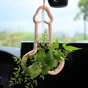 Colgador de plantas de madera divertido, soporte para plantas con nombre personalizado, maceta de madera, regalo para amantes de las plantas, decoración del hogar, arte vegetal
