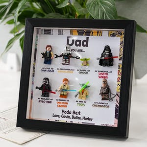 Custom Star War  Wooden Frame, Personalized Superhero Lego Box Frame, Fathers Day Gift,Birthday Gift, Anniversary Gift, Graduation Gifts