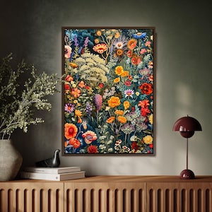 Arte su tela incorniciata di William Morris: stampa floreale botanica vintage