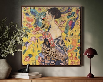 Lienzo enmarcado inspirado en Klimt: Mujer oriental, estilo Art Nouveau