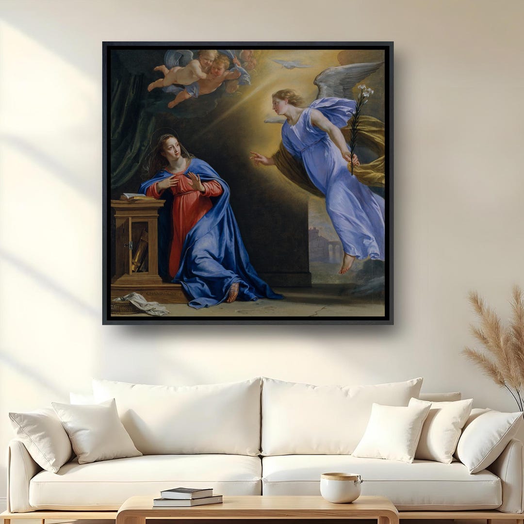 Annunciation Canvas Wall Art, Classical Renaissance Religious Painting ...