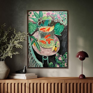 Matisse Goldfish Canvas Print: Botanical Impressionist Wall Art