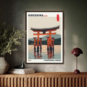 Torii Gate Shrine Framed Canvas Art: Japandi Zen Decor
