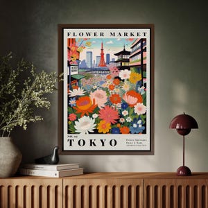 Canvasprint Tokyo Flower Market: levendige muurkunst met Japanse bloemen
