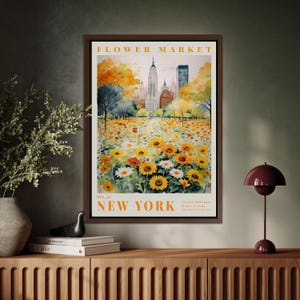 Central Park Flower Market Canvas Art Print: Modern City Home Decor