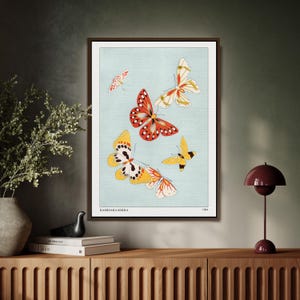 Kamisaka Sekka Butterfly Print: Vintage Japanese Gallery Wall Art