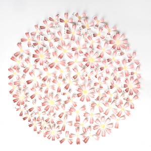 Clover Pattern Mandala Laser Cut Watercolor Wall Art. Opera d'arte tagliata in 3D. Acquerello da parete su carta 100% cotone.