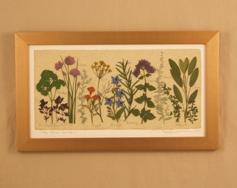 Artist signed Fine Art Print, The Herb Garden