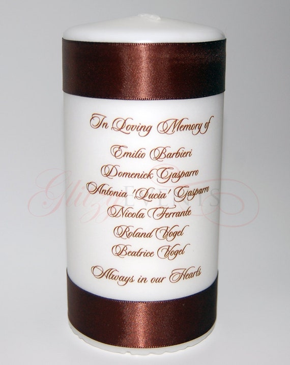 Items similar to Customized Memorial Candle on Etsy