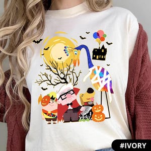 Halloween shirts from the movie Up, Russell Patches Dug Dog Kevin Bird Carl, vintage family t-shirt, Russell Halloween costume TS145