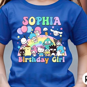 Personalized Cute Catt Birthday , Kawaii Cart Birthday Theme Party, Cute Shirt, Personalized Family Birthday Party, Gifts for Birthday S126