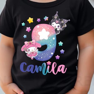 Kawaii Kitty Birthday T Shirt, Kawaii Cat Birthday Theme Party Shirt, Personalized Family Shirt, Gift for Girls, Unisex Shirt TS99