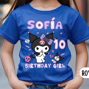 Kawaii Kitty Birthday T Shirt, Kawaii Cat Birthday Theme Party Shirt, Personalized Family Shirt, Gift for Girls, Unisex Shirt S151