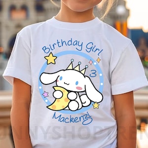 Personalized Cute Catt Birthday shirt, Kawaii Cart Birthday Theme Party, Cute Shirt, Personalized Family Birthday Party, TS108