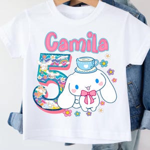 Personalized Cute Catt Birthday shirt, Kawaii Cart Birthday Theme Party, Cute Shirt, Personalized Family Birthday Party, TS96