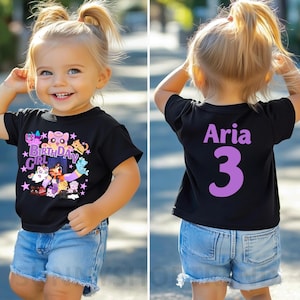 Custom Gamer Birthday Girl Shirt, Gamer Cat Birthday Shirt, Personalized Family Shirt, Gift for Girls, Unisex Shirt Girl S132