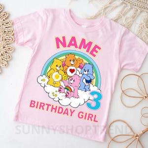 Custom Care Bears Birthday Tee Care Bears Bday Party Family Matching Shirt Birthday Shirt Care Bear Party Shirt care bear kids shirt TS126