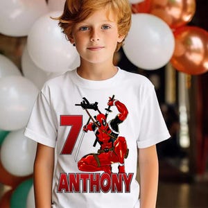 Superhero Birthday T shirt Personalized Dead Party Theme Pool Family Matching Tees Funny Superhero Outfit Gift for Boy Dog pool Pups S091
