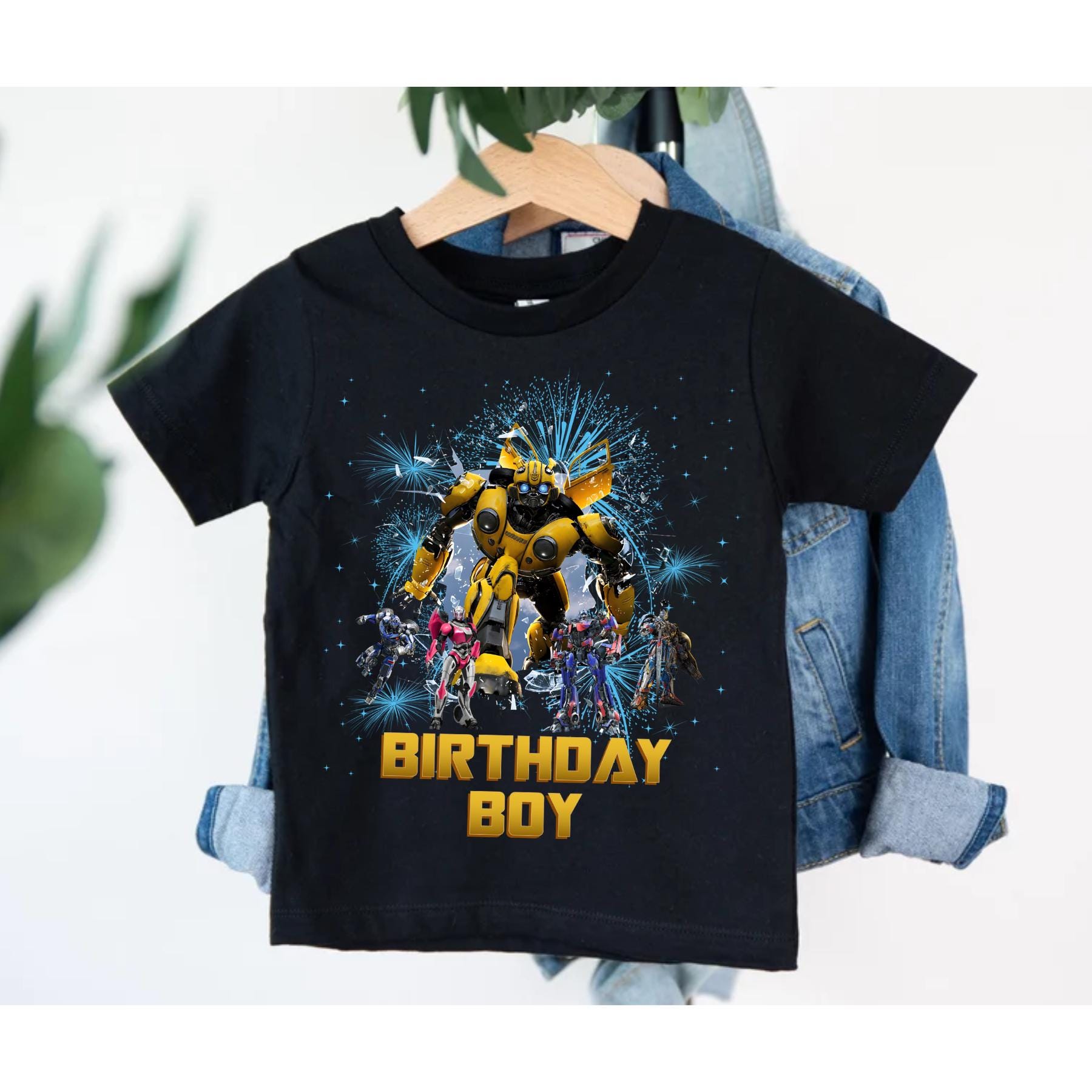 Cars Robot Birthday T shirt Trans4mers Birthday Party Theme Prime And Bee Birthday Tee Family Matching Shirt Personalized Gift for Boy S021