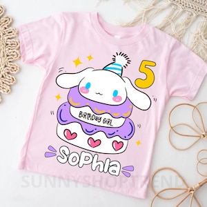 Personalized Cute Catt Birthday shirt, Kawaii Cart Birthday Theme Party, Cute Shirt, Personalized Family Birthday Party, TS137