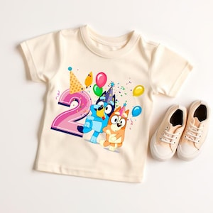 Custom Dog Birthday Number Tee Personalized Dog Shirt Gift for Kids Birthday Party Tee Dog Shirt Boy Girl Birthday Outfit S048