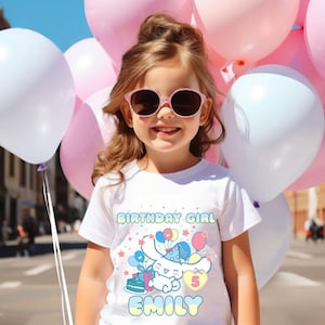Kitty Birthday Girl Tee Personalized Birthday Shirt Outfit Girl Party Family Matching Birthday Shirt Gift for Girl lovely cat friends S093